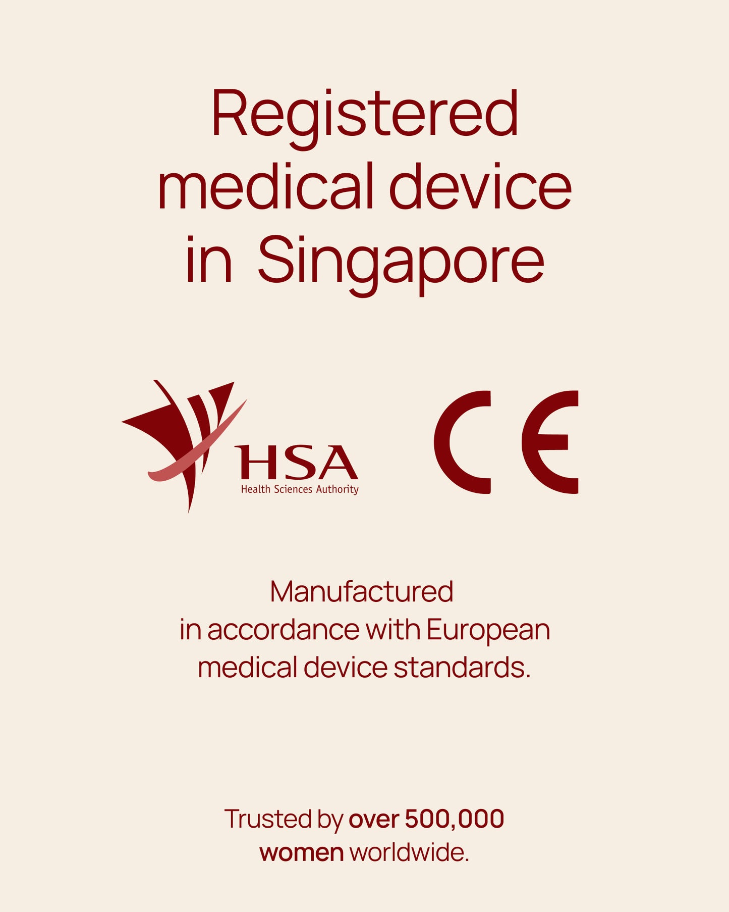Daysy fertility tracker — registered medical device in Singapore, HSA and CE certified, trusted by over 500,000 women worldwide